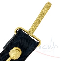 Saint Cyr leather bail with 24 carat gold for saber