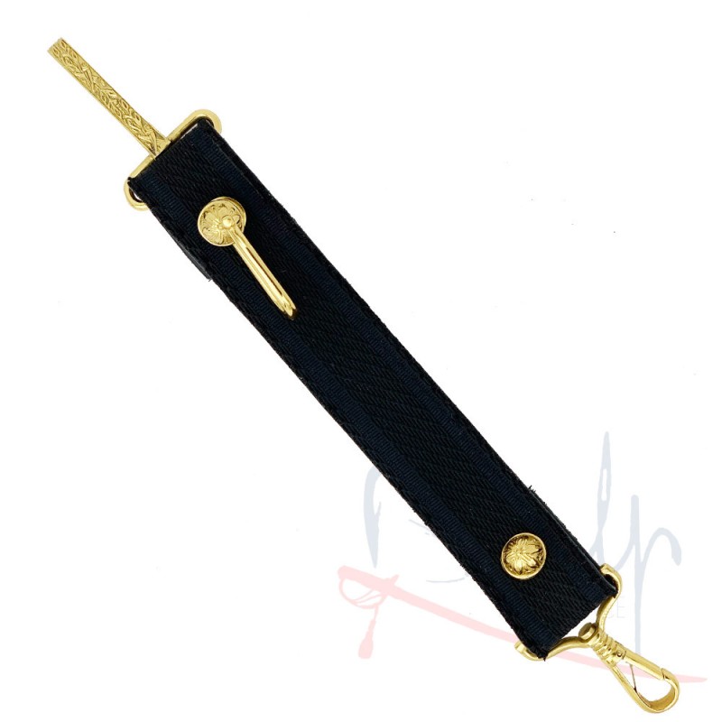 Saint Cyr leather bail with 24 carat gold for saber