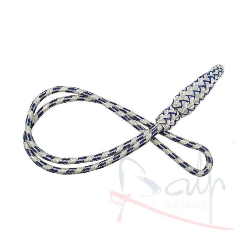 Silver/blue braided wrist strap