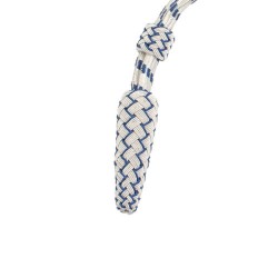 Silver/blue braided wrist strap