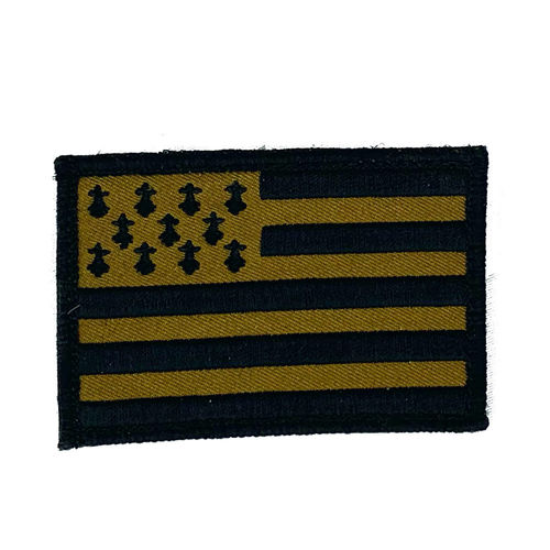 French Patch Bretagne Low visibility Kaki with Velcro
