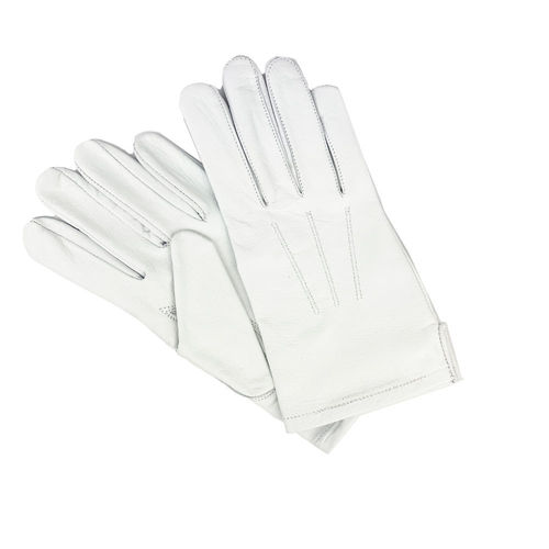 White leather gloves